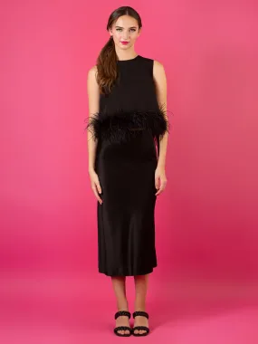 Acetate Slip Skirt with Hidden Elastic Waist Band