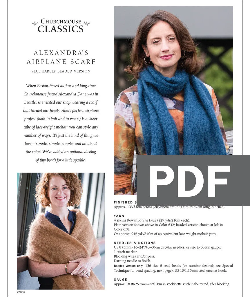 Alexandra's Airplane Scarf Pattern