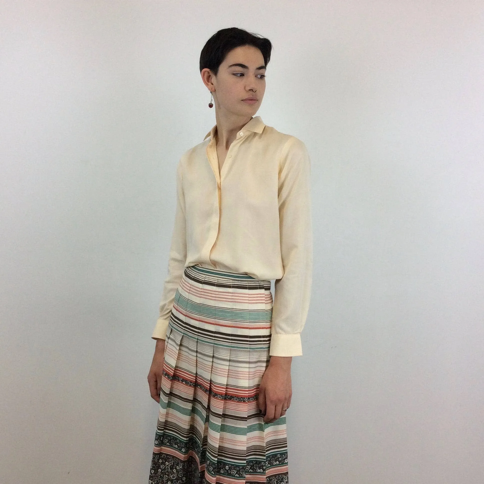 Aquascutum Classic Button Up Silk Blouse M