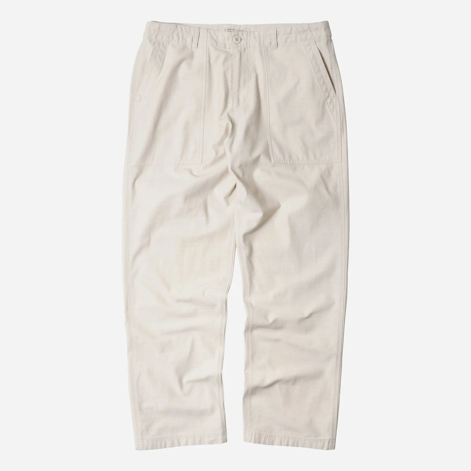 BACK SATIN FATIGUE PANTS - CREAM
