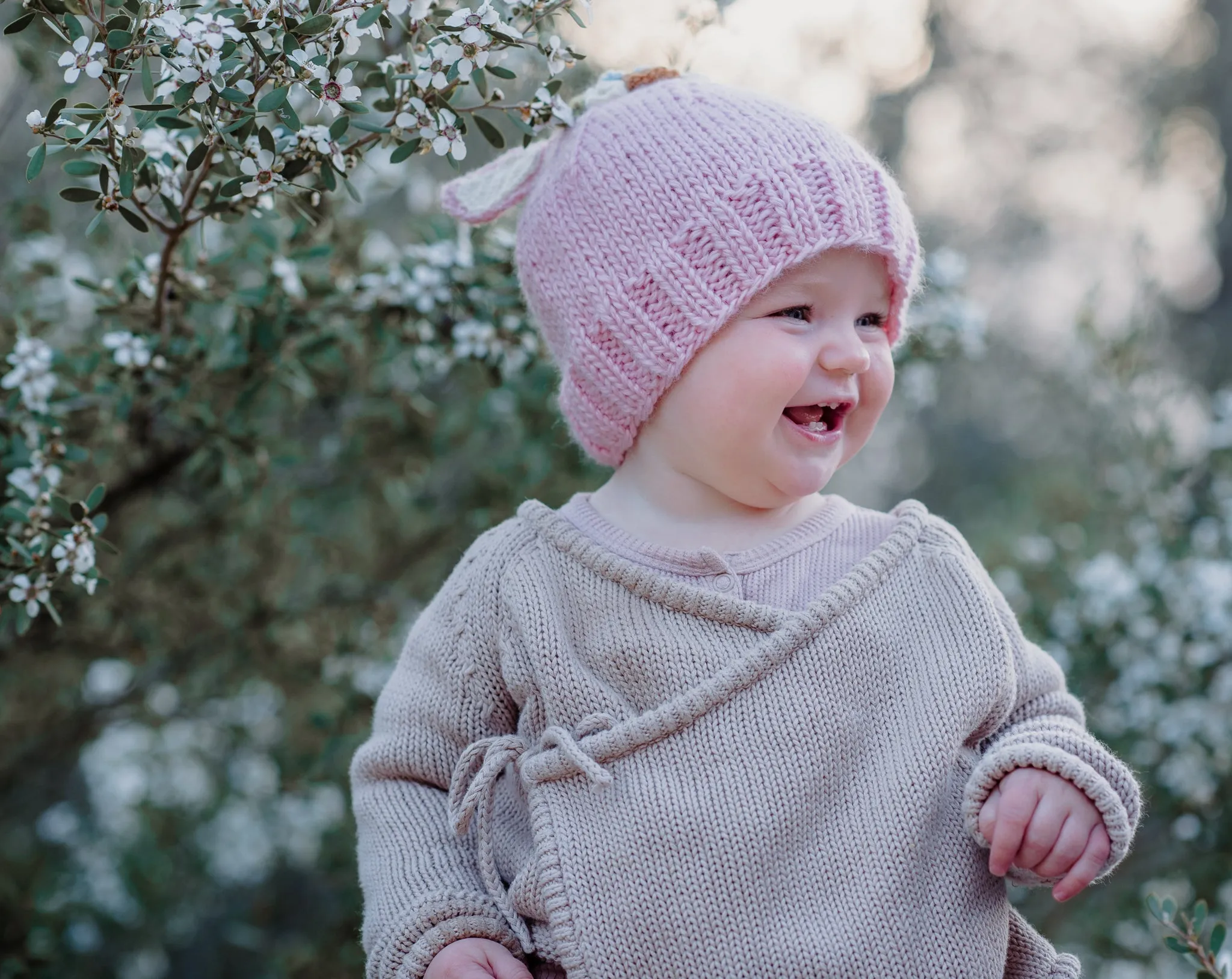 Bunny Bouquet Beanie Pink