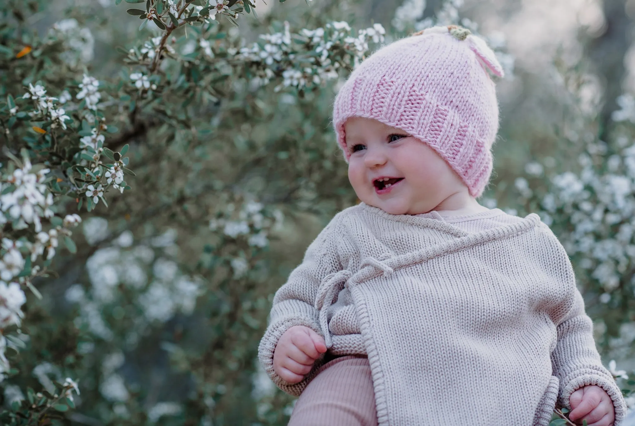 Bunny Bouquet Beanie Pink