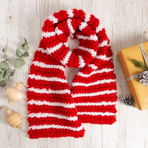 Candy Cane Scarf Knitting Kit