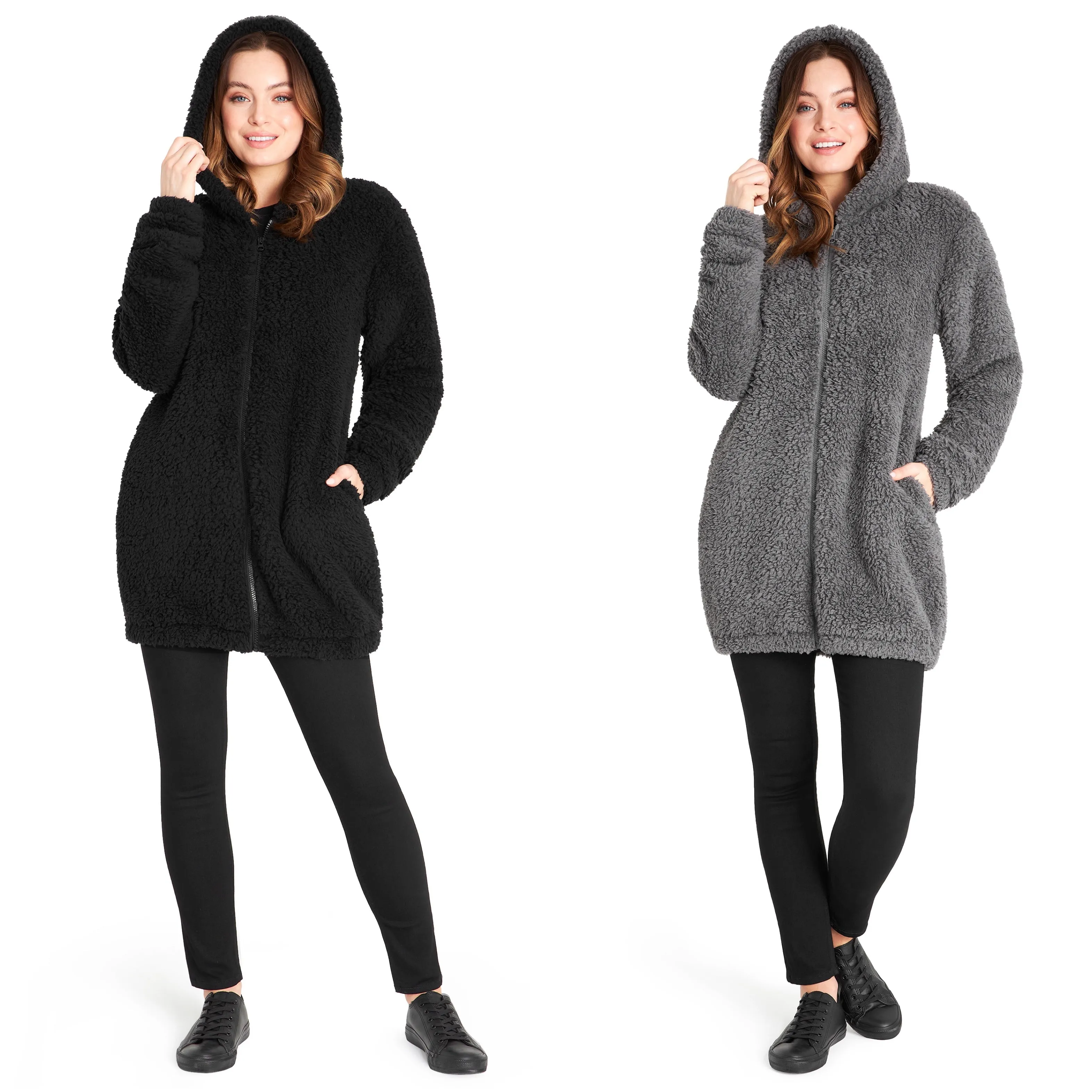CityComfort Hoodies for Women and Teens, Fluffy Teddy Fleece Hoodie