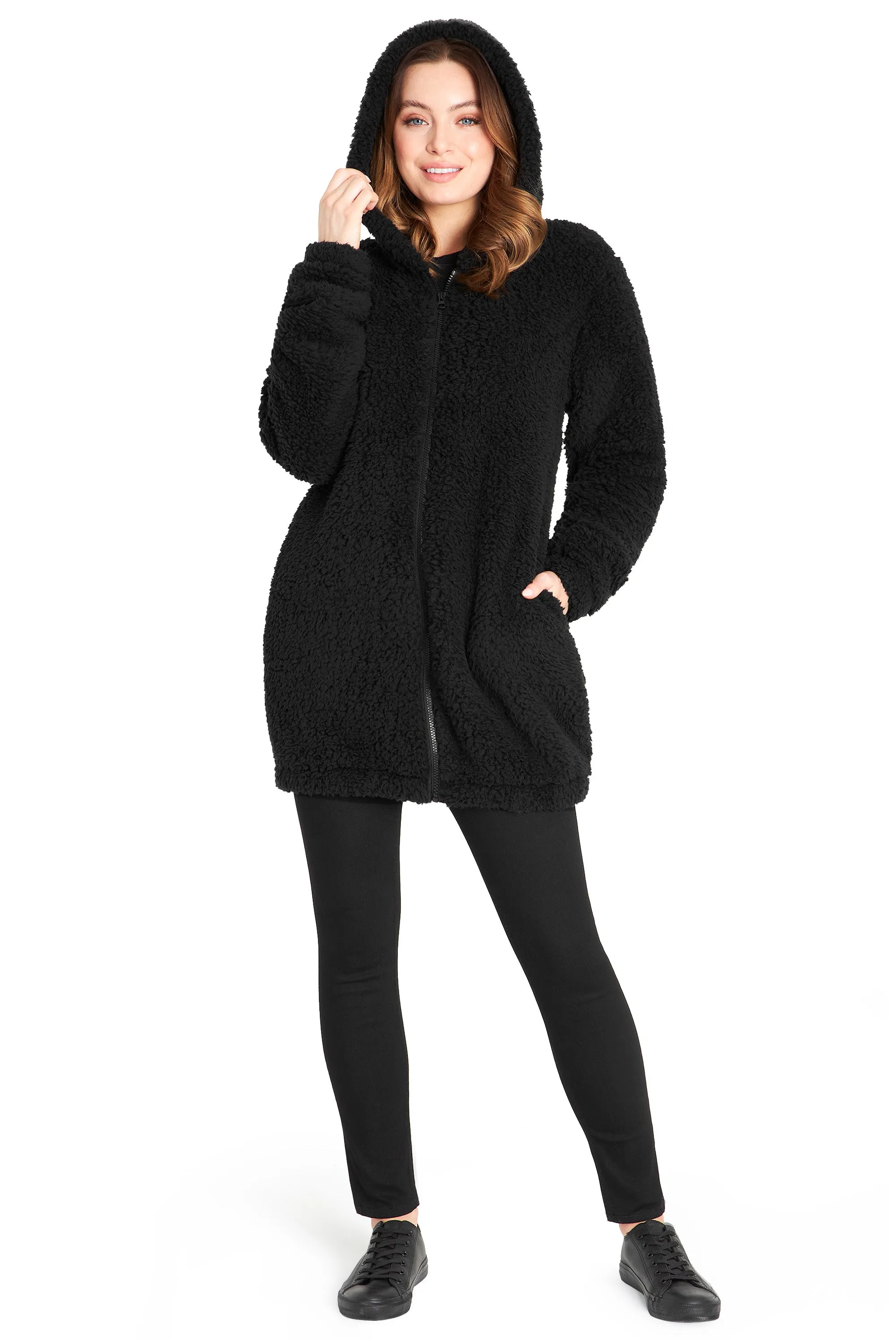 CityComfort Hoodies for Women and Teens, Fluffy Teddy Fleece Hoodie