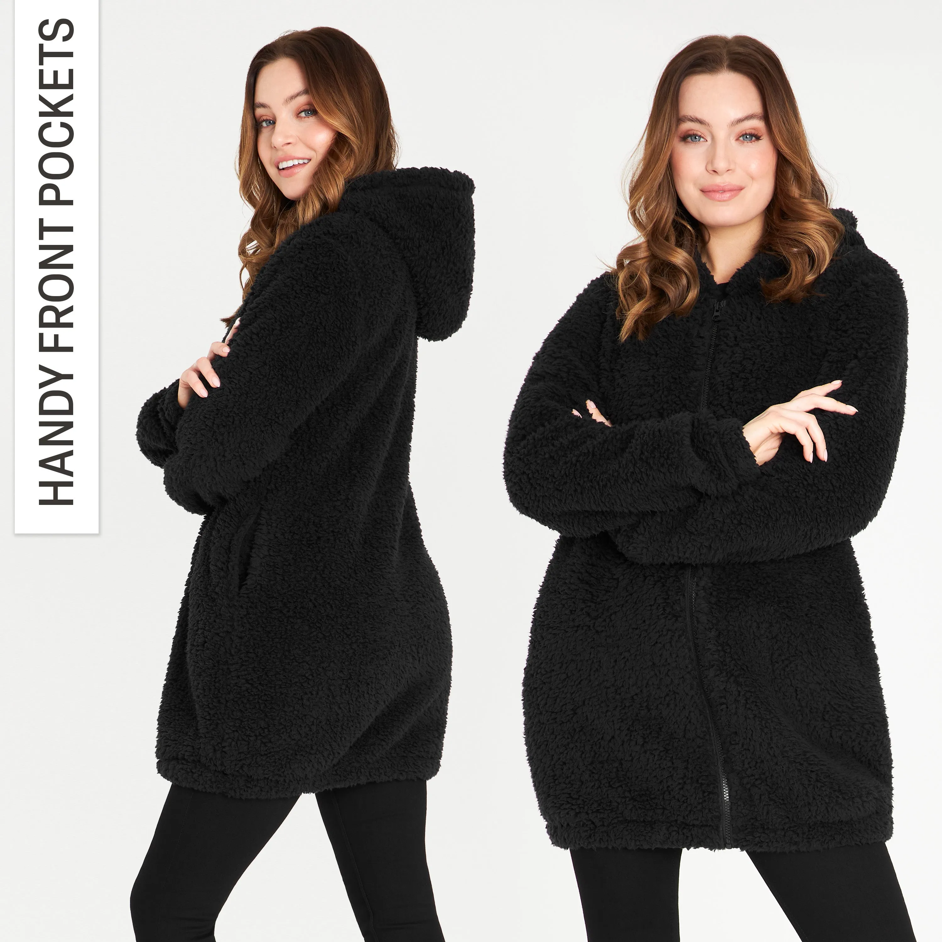 CityComfort Hoodies for Women and Teens, Fluffy Teddy Fleece Hoodie
