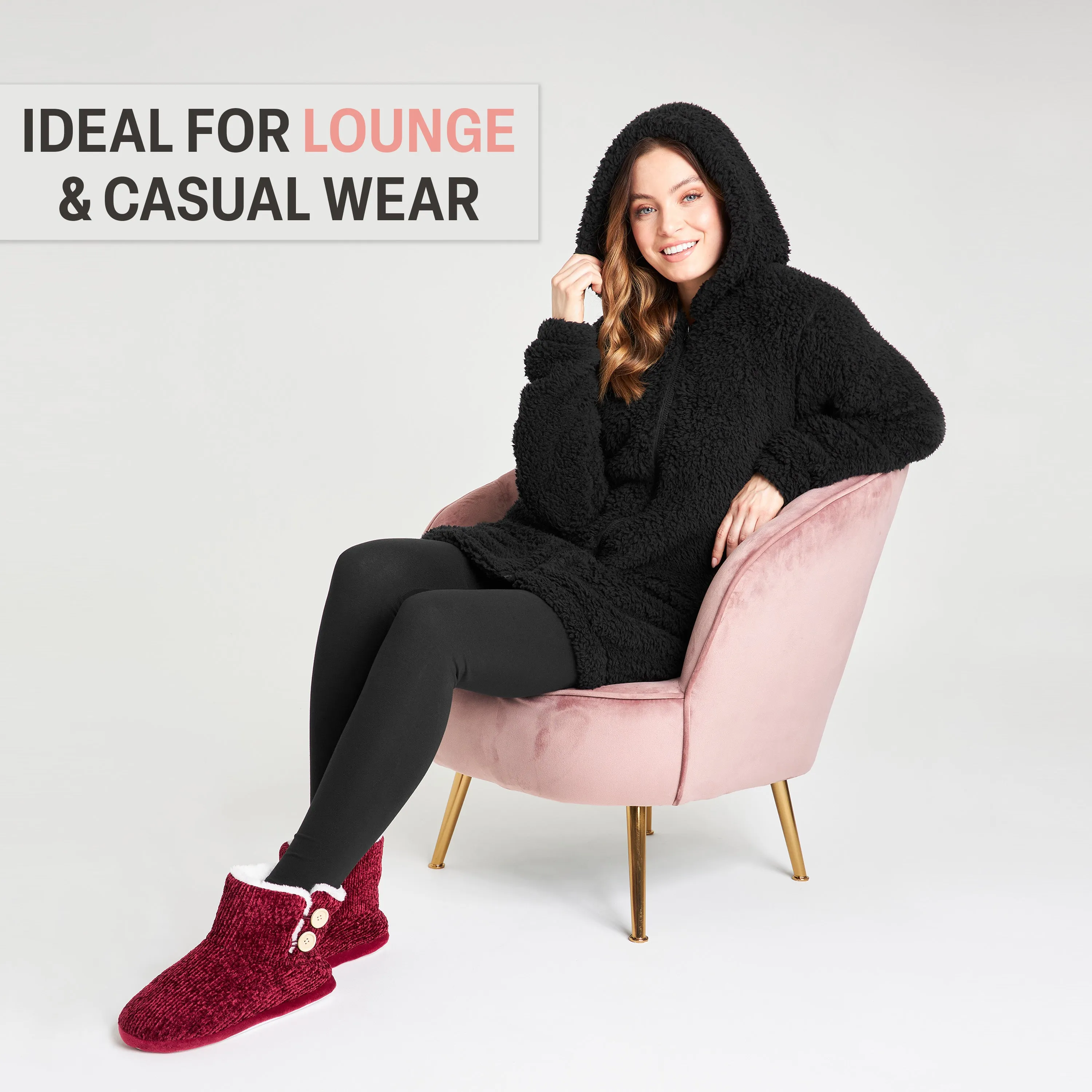 CityComfort Hoodies for Women and Teens, Fluffy Teddy Fleece Hoodie