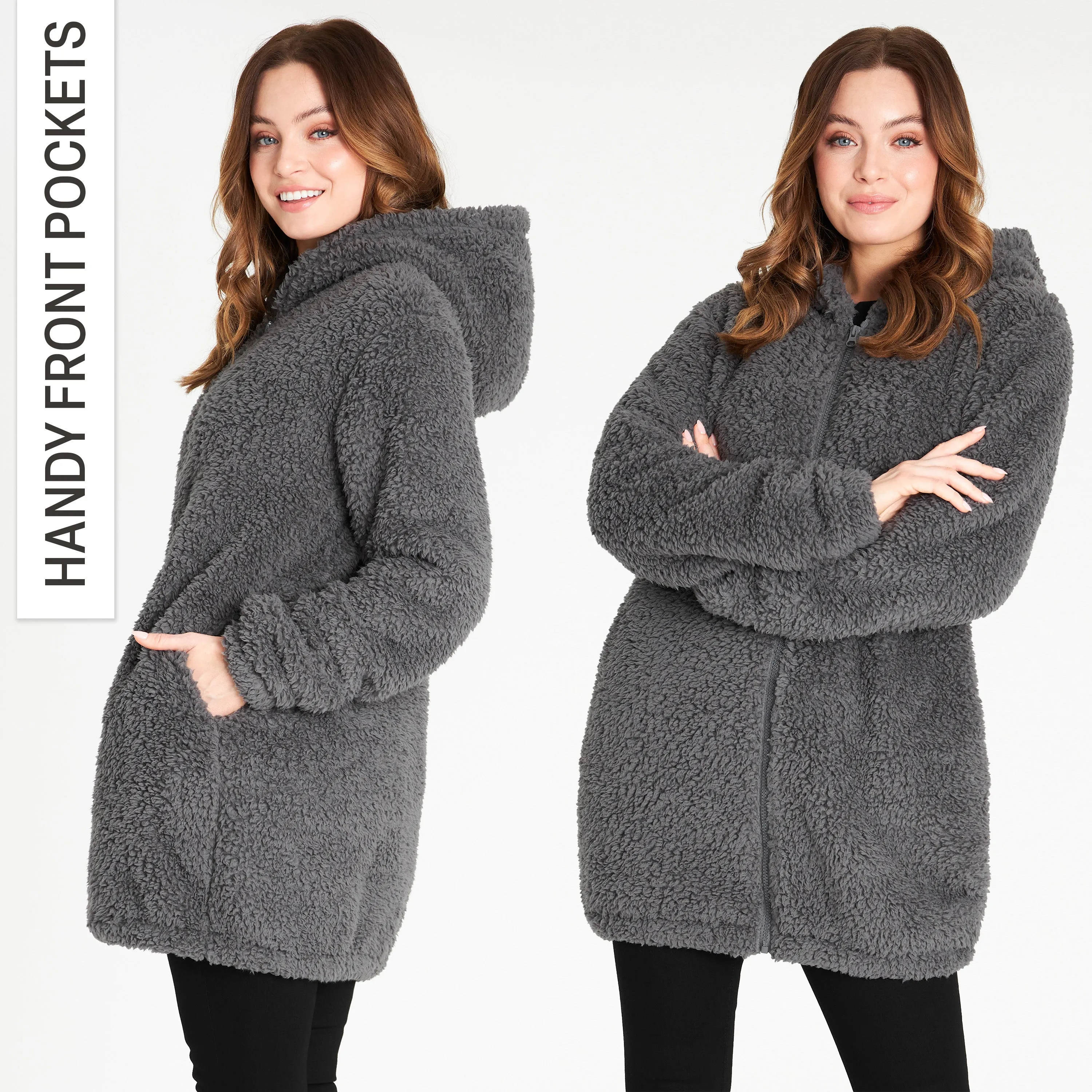 CityComfort Hoodies for Women and Teens, Fluffy Teddy Fleece Hoodie