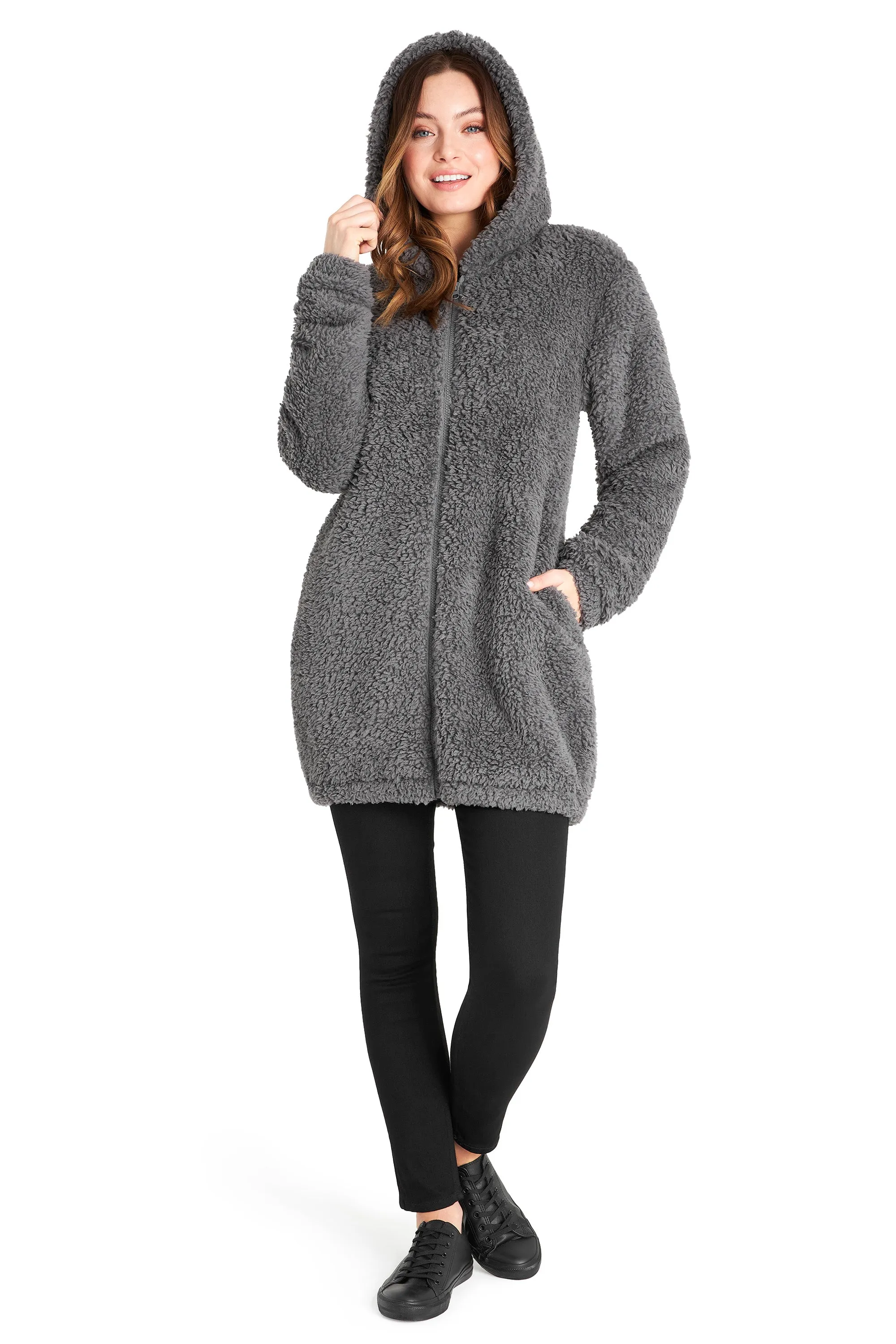 CityComfort Hoodies for Women and Teens, Fluffy Teddy Fleece Hoodie