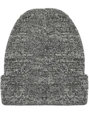 Evan Knitted Beanie Hat in Mid Grey Marl