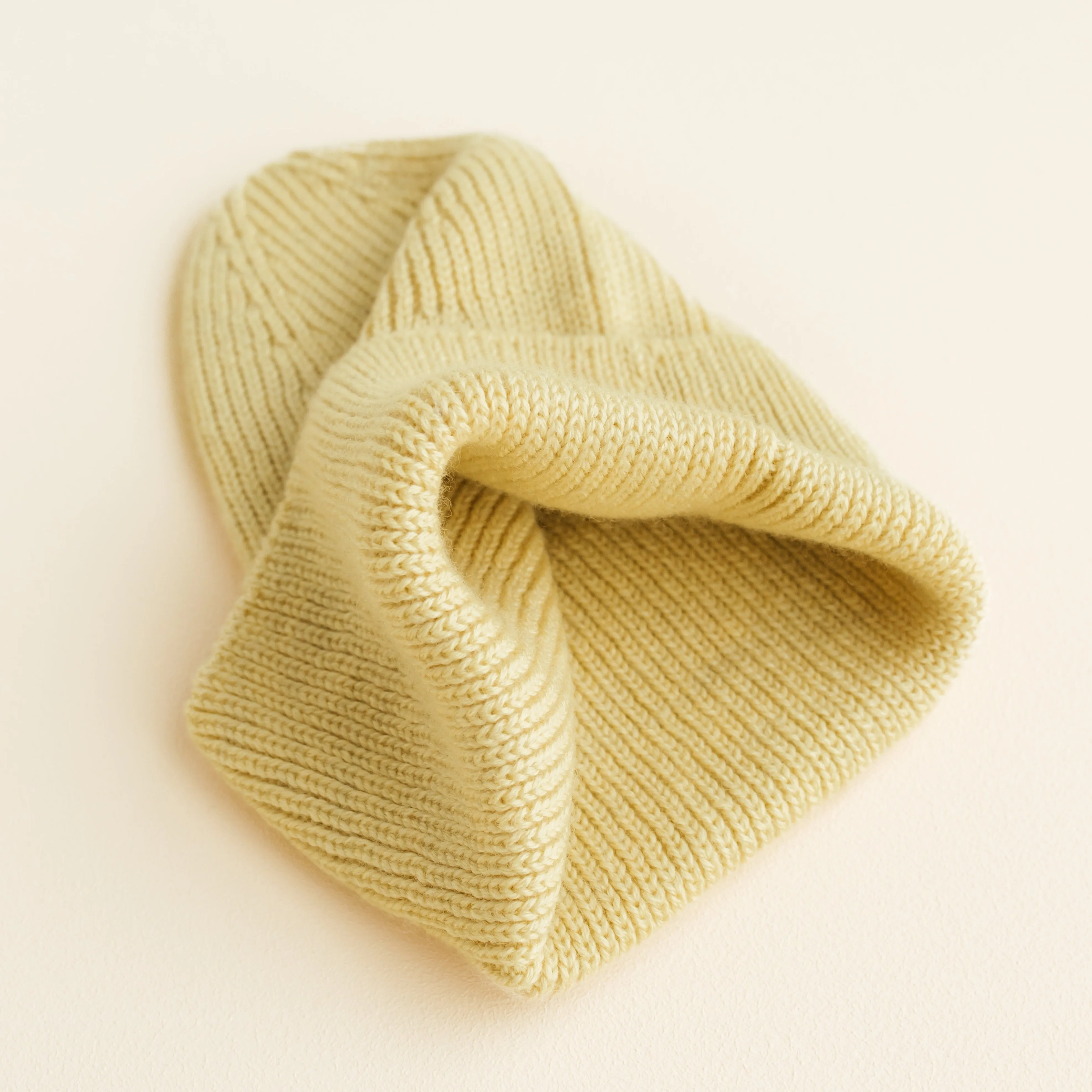 Fonzie Merino Wool Beanie (Light Yellow)