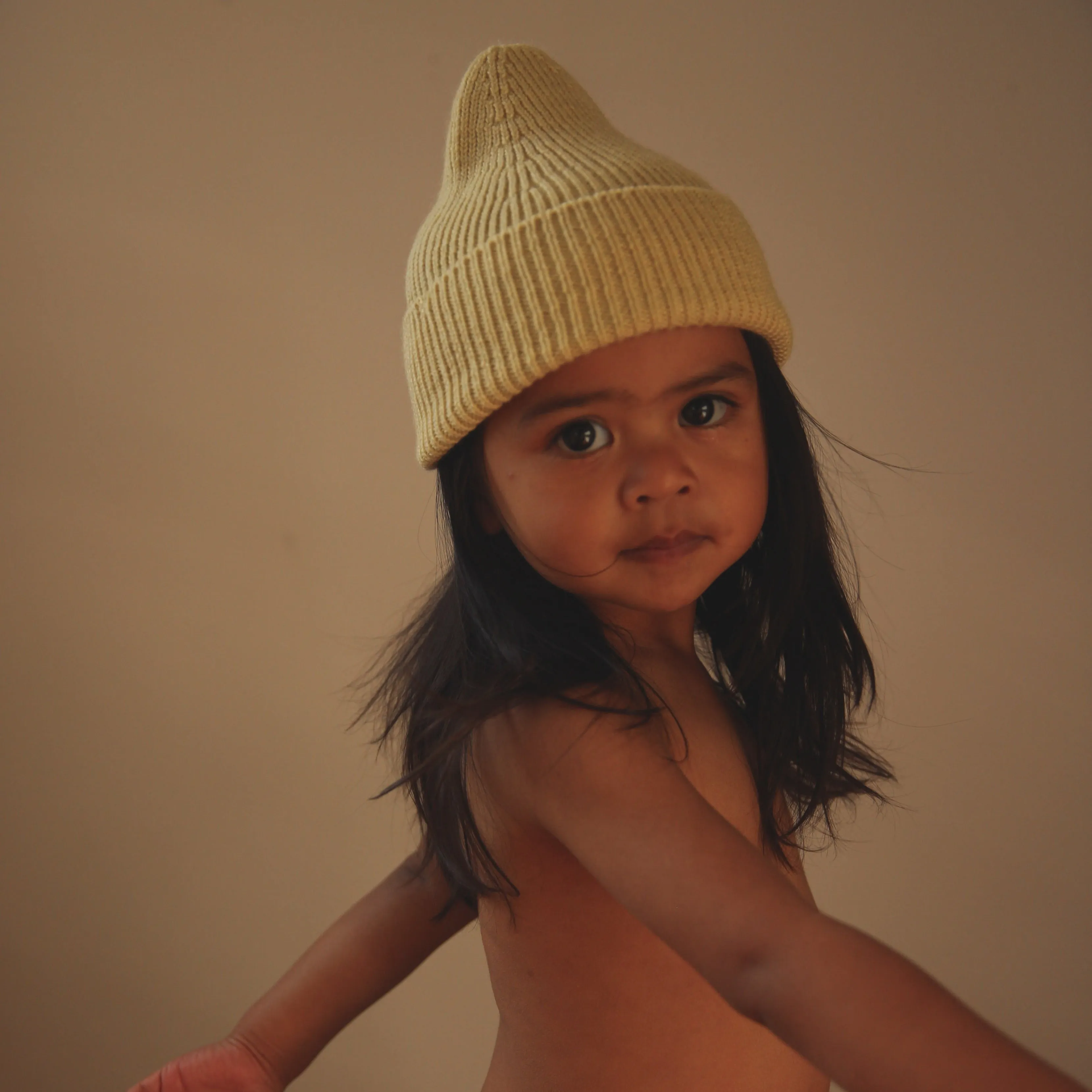 Fonzie Merino Wool Beanie (Light Yellow)