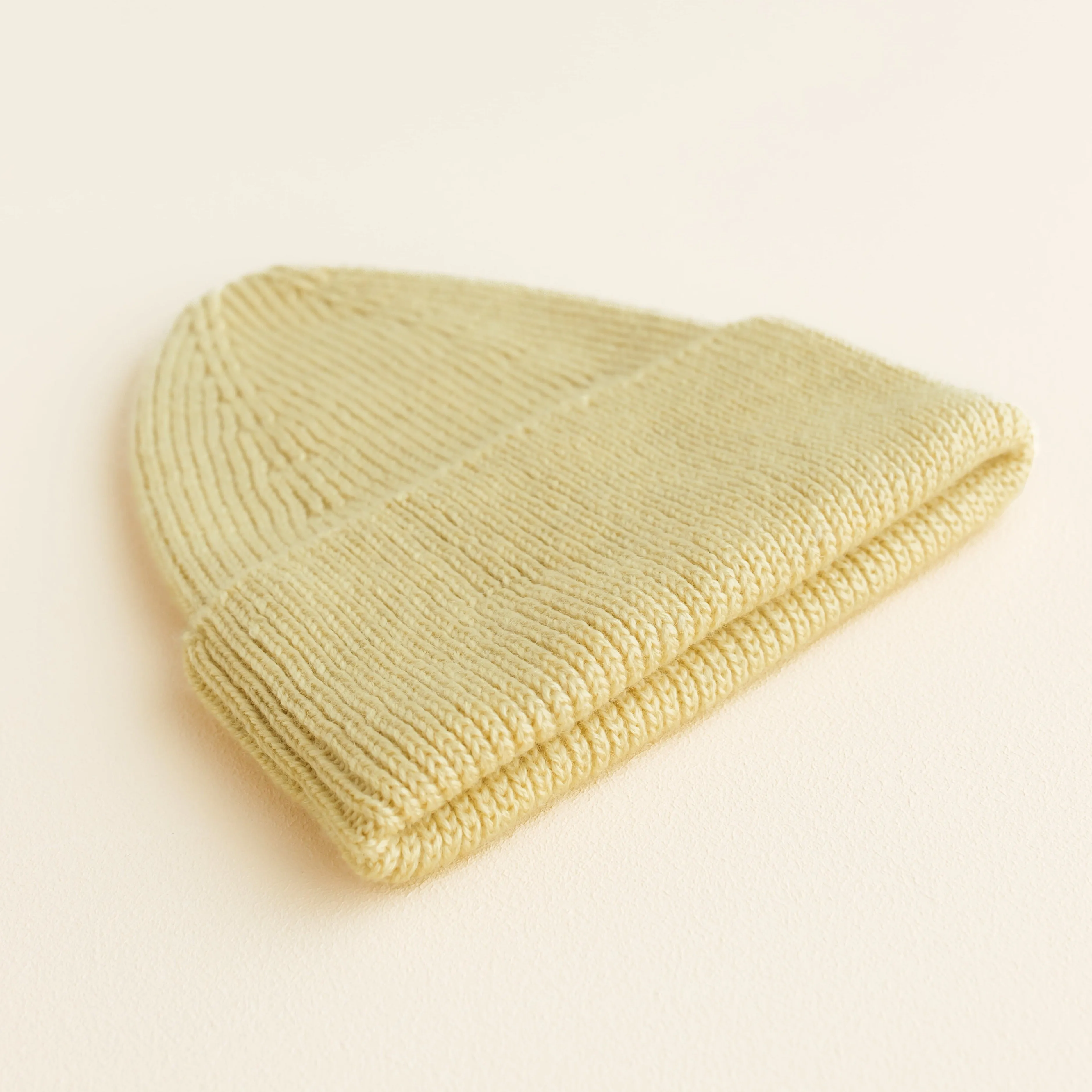 Fonzie Merino Wool Beanie (Light Yellow)