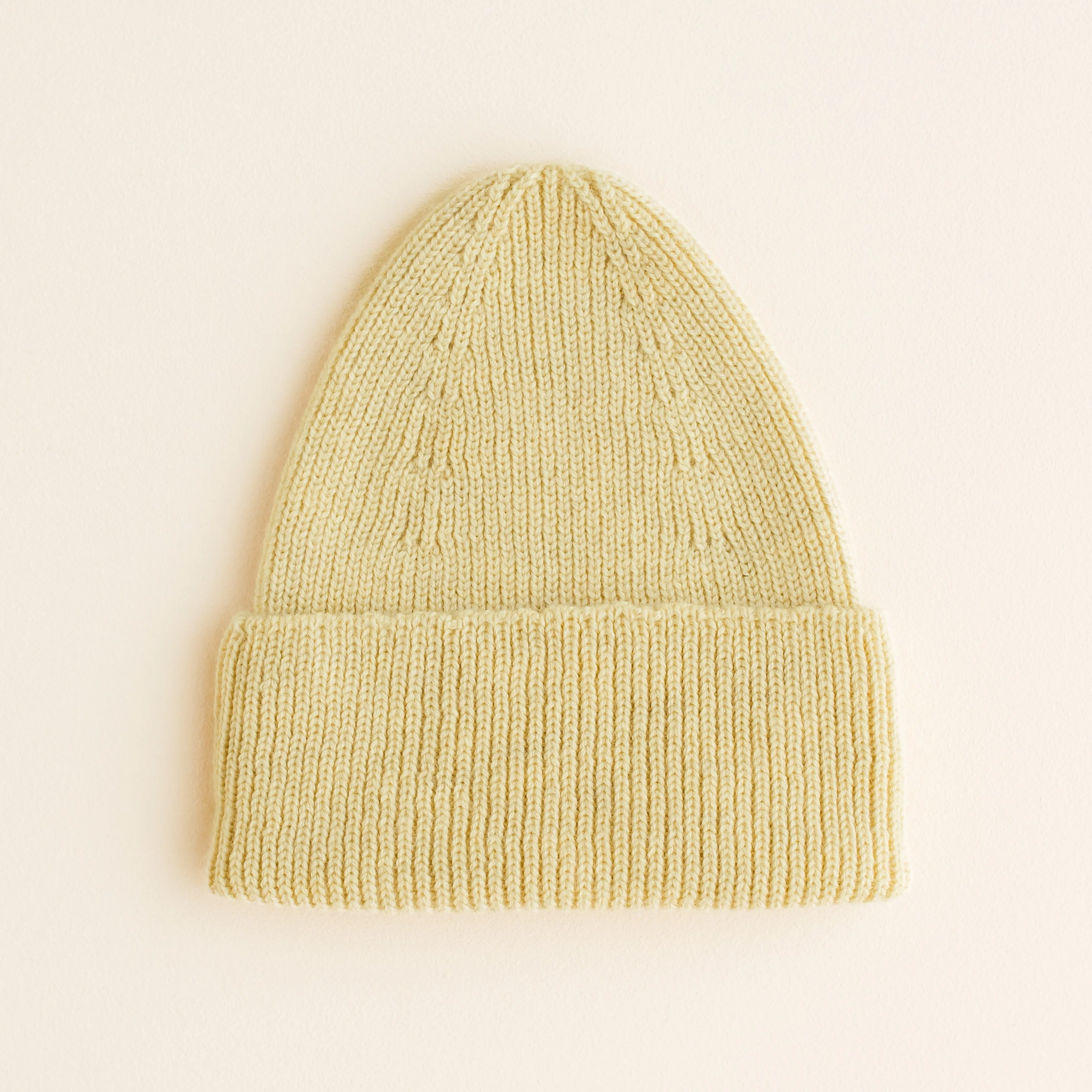 Fonzie Merino Wool Beanie (Light Yellow)