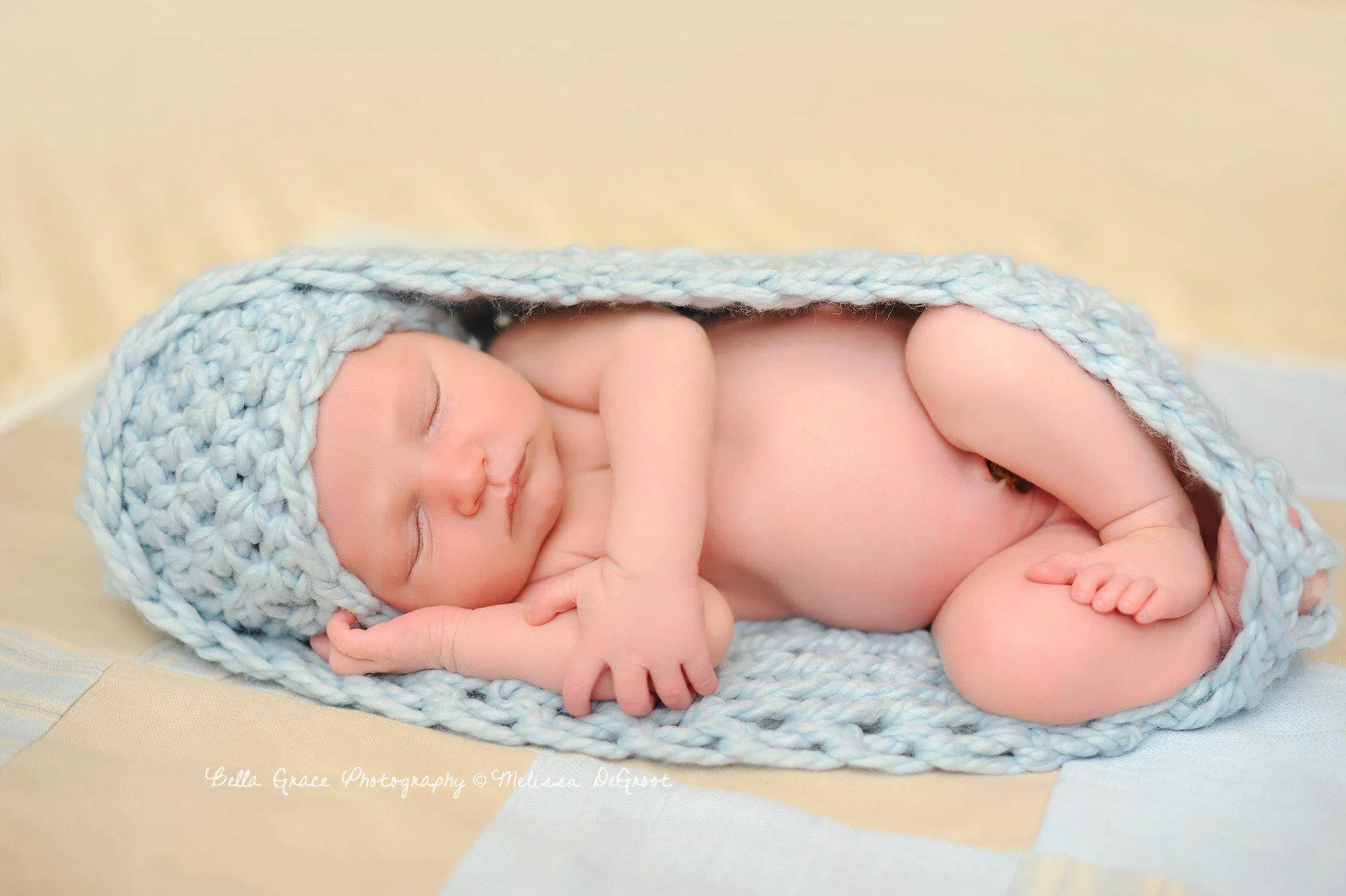 Glacier Blue Baby Bowl And Hat Set