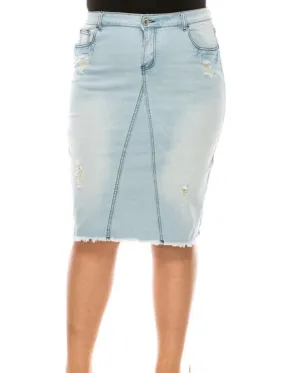 Light Washed Denim Skirt