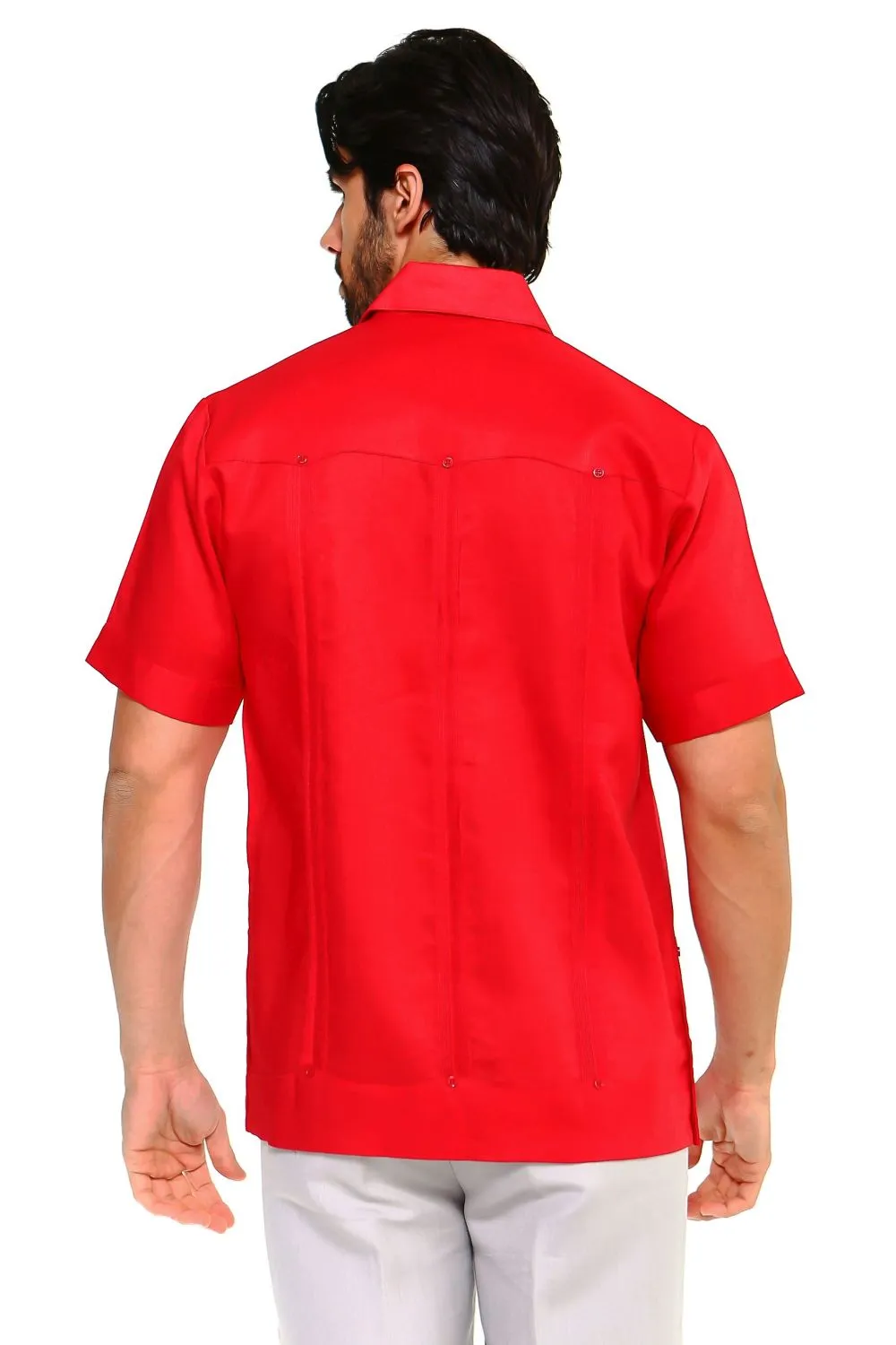 Mojito Collection Men's Traditional Guayabera Shirt Premium 100% Linen Short Sleeve  4 Pocket  Design
