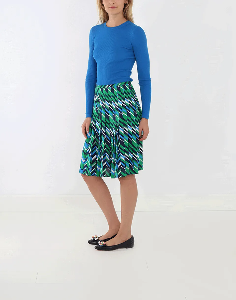 Pleated Chevron Skirt