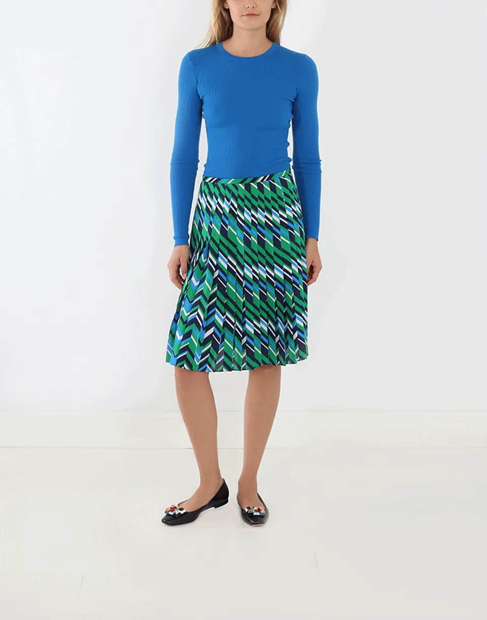 Pleated Chevron Skirt