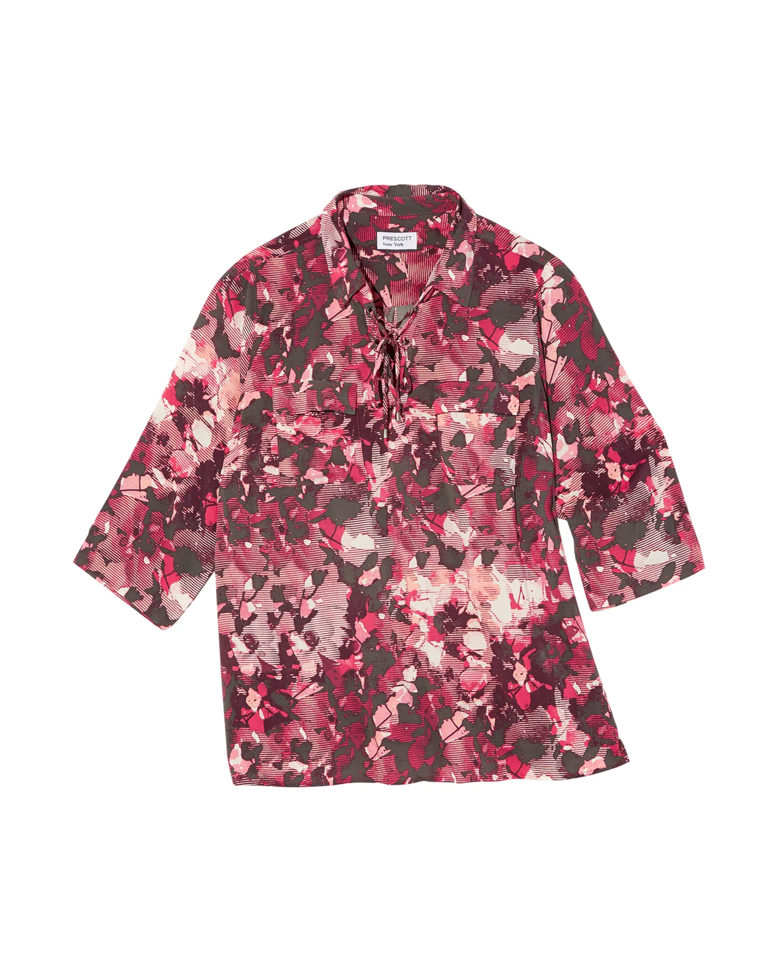 Sharlee Lace Up Neck Blouse | Pink