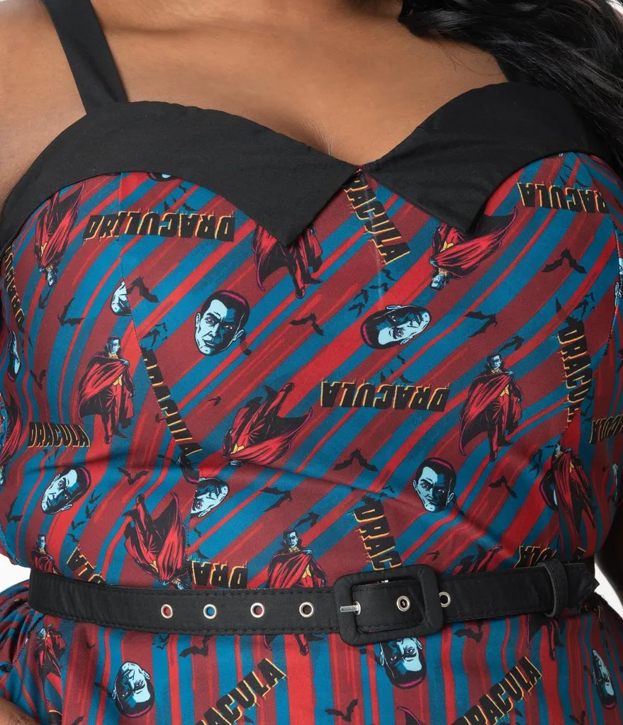 Universal Monsters x Unique Vintage Dracula Print Rachel Swing Dress (XS, S and XL ONLY)