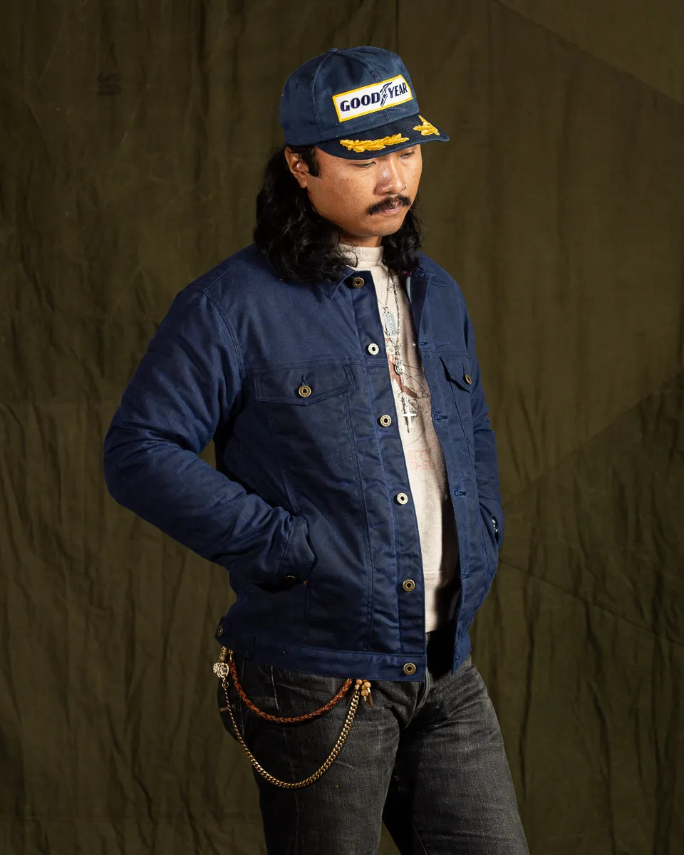 Wax Rider Coat - Navy / Gently Strikes Lining