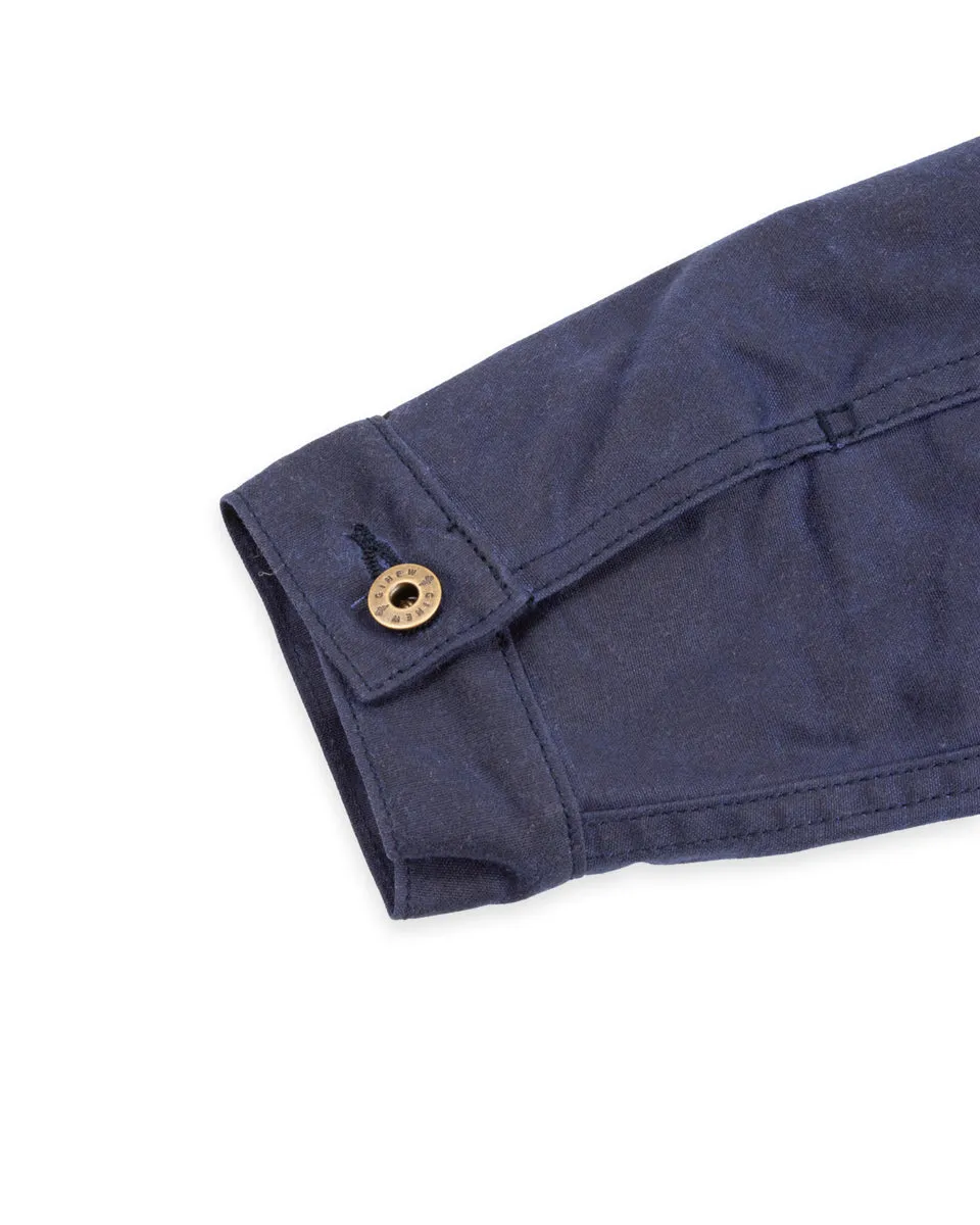 Wax Rider Coat - Navy / Gently Strikes Lining