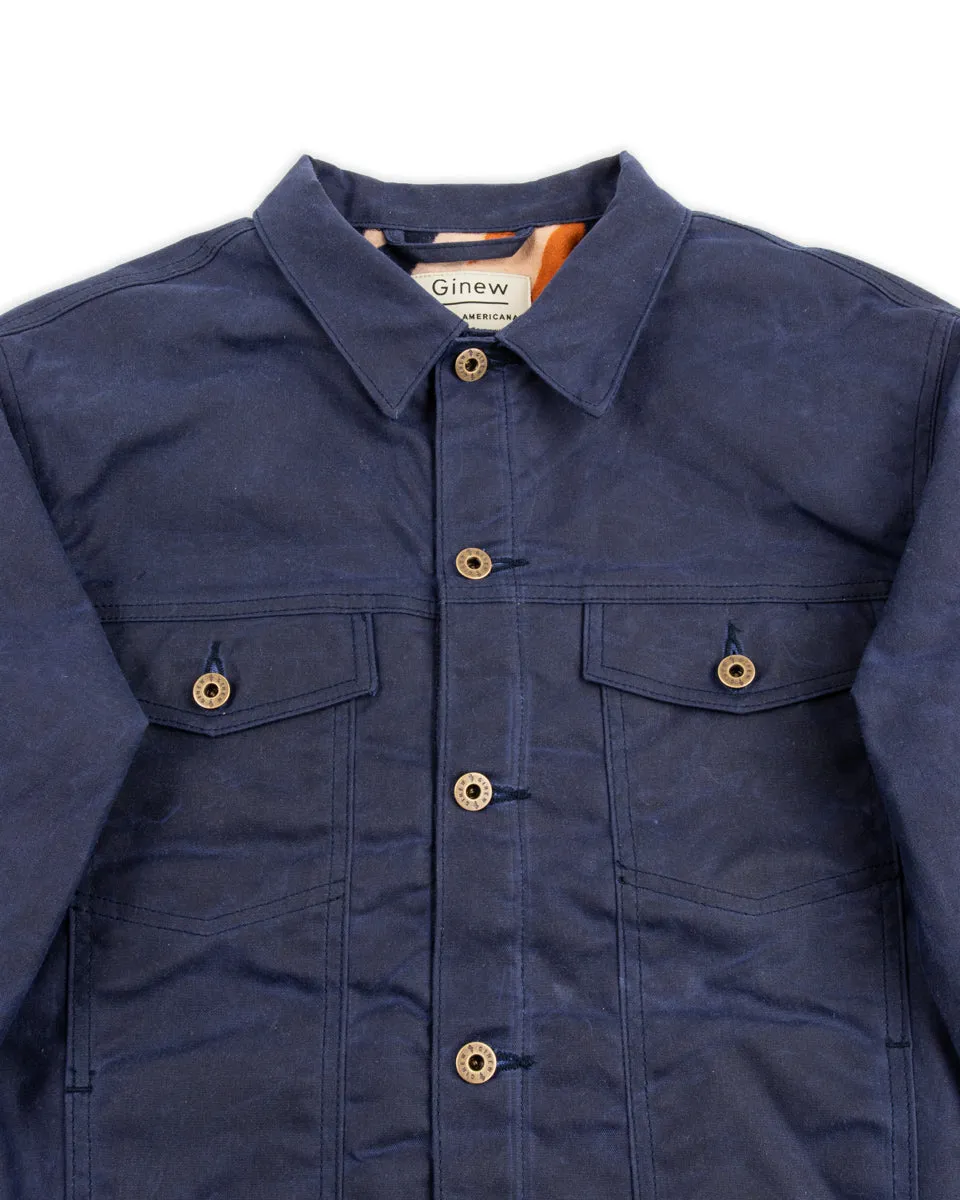 Wax Rider Coat - Navy / Gently Strikes Lining