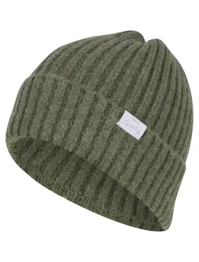 Women's Kai Ribbed Cable Knit Beanie Hat in Khaki - Tokyo Laundry