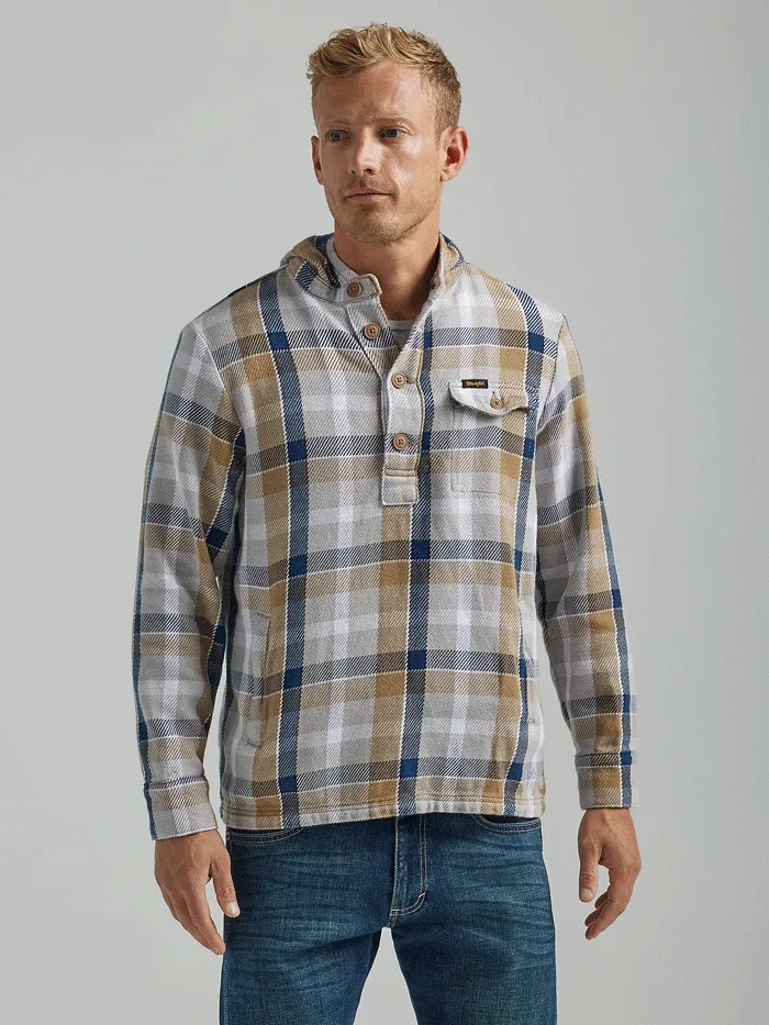 Wrangler 112318498 Mens Lightweight Popover Jacket Sesame