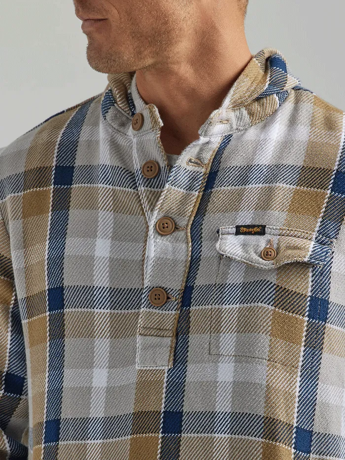 Wrangler 112318498 Mens Lightweight Popover Jacket Sesame